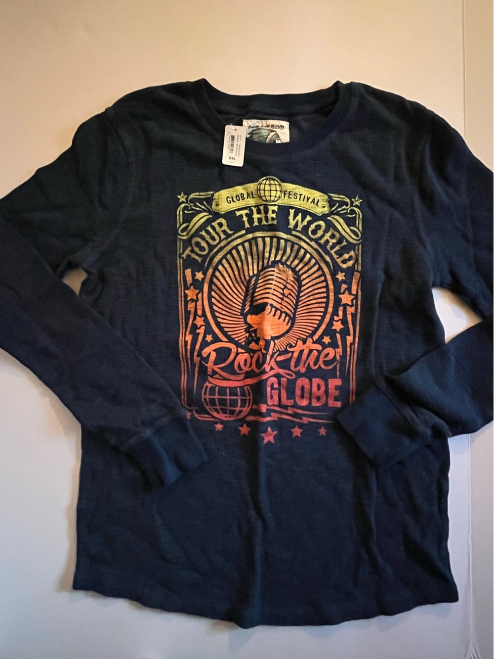 NEW Ruum - Global Tour Graphic Thermal LS Shirt - Boys Size XXL/16